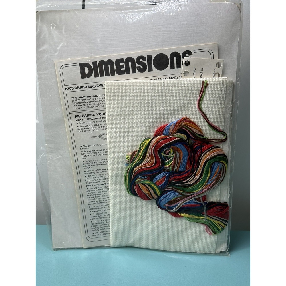 Dimensions Vintage Christmas Eve Stocking Counted Cross Stitch Kit 8303 New - Picture 2 of 3